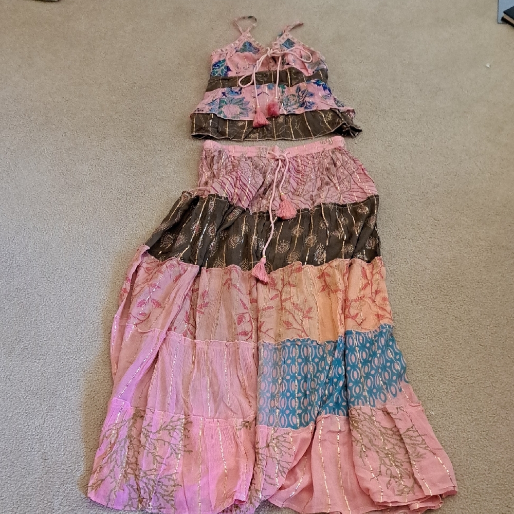 Ananta Hand Made Colorful Skirt & Matching Skirt Up To Large